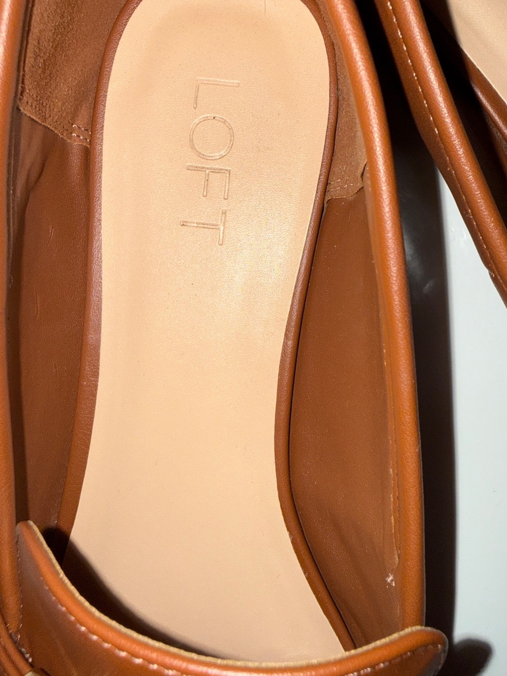LOFT Brown Leather Bit Loafers with Gold Hardware - Picture 4 of 7